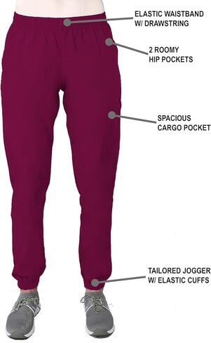 Green Town Scrubs for Women Scrub Set - Jogger Pant and V-Neck Top, 6 Pockets, Easy Care Uniforms-Pewter-Medium Petite in Saudi Arabia