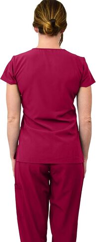 Green Town Scrubs for Women Scrub Set - Jogger Pant and V-Neck Top, 6 Pockets, Easy Care Uniforms-Pewter-Medium Petite in Saudi Arabia
