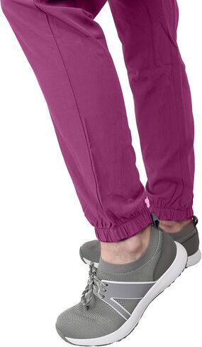 Green Town Scrubs for Women Scrub Set - Jogger Pant and V-Neck Top, 6 Pockets, Easy Care Uniforms-Pewter-Medium Petite in Saudi Arabia