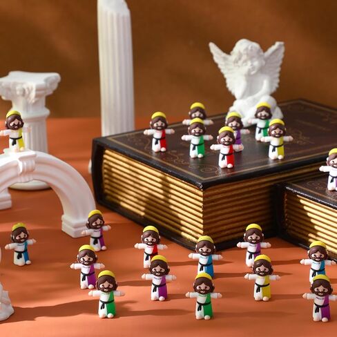 60 Pcs Little Jesus Figures Glow in The Dark Mini Jesus Figurines in Bulk Love You Religious Luminous Tiny Figures Sunday Baptism Gift First Communion Hide and Seek for Egg Stuffers Holiday in Saudi Arabia