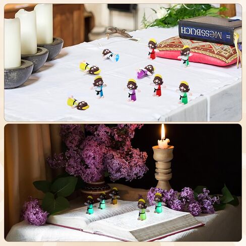 60 Pcs Little Jesus Figures Glow in The Dark Mini Jesus Figurines in Bulk Love You Religious Luminous Tiny Figures Sunday Baptism Gift First Communion Hide and Seek for Egg Stuffers Holiday in Saudi Arabia