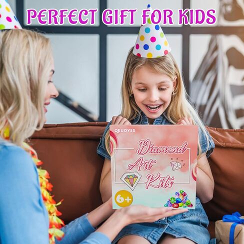 QEUOYSS Diamond Art Kits for Kids with Wooden Frame Arts and Crafts for Kids Ages 6-8 -10-12 Easy to DIY GEM Art Diamond Art for Adult Beginners Home Wall Decoration (Butterfly) in Kuwait