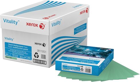 Xerox® Vitality ™ Pastel Color Multi-Use Paper و Copy Paper ، 10 Reams ، Green ، Letter (8.5 "× 11") ، 5000 ورقة لكل حالة in Saudi Arabia