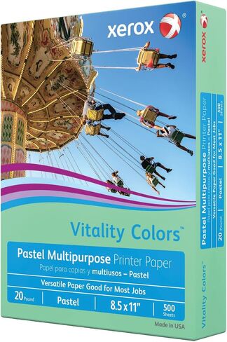 Xerox® Vitality ™ Pastel Color Multi-Use Paper و Copy Paper ، 10 Reams ، Green ، Letter (8.5 "× 11") ، 5000 ورقة لكل حالة in Saudi Arabia