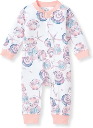 Burt's Bees Baby Baby Girls Pajamas, Sleep and Play Loose Fit, 100% Organic Cotton, Soft One-piece PJs, Diagonal Zip Up Romper Newborn Essentials with Interior Zipper Guard in sizes NB to 6-9 Months in Saudi Arabia
