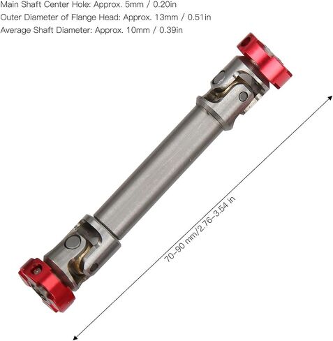 RC Car Drive Shaft ، Universal Spline Drive Drive Thaft Fit Tupgrade Parts Accessories لـ Tamiya TRX4 SCX10 III D90 1/14 RC CAR (63-73MM) in Kuwait