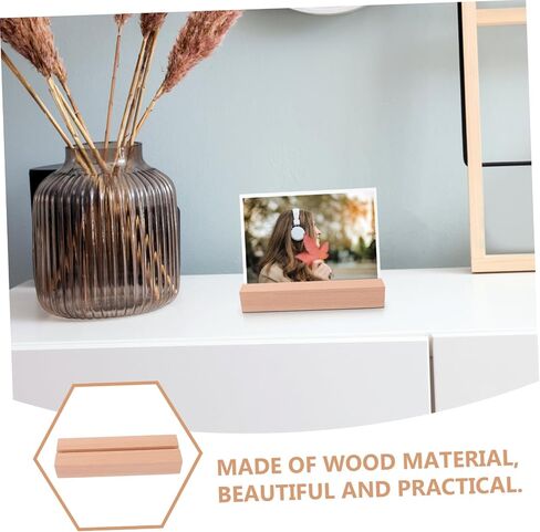 حامل البطاقة الخشبية موقف للمكتب عرض الطاولة للصور التقويمات والبطاقات Rustic Wood Base Base حامل رقم الجدول للأحداث والمنزل in Kuwait
