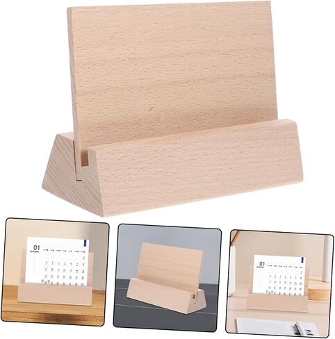 1pc Wooden Card Display Stand Base for Desk Calendar Photos Notes Sturdy Holder for Table Business Cards Postcards Lightweight Versatile Office Decor in Saudi Arabia