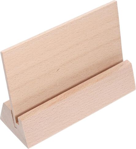 NUOBESTY Wooden Desk Calendar Base Multi Purpose Card Display Stand for Photos Business Cards and Table Numbers Long Wood Holder for Retail and Office Decor in Saudi Arabia