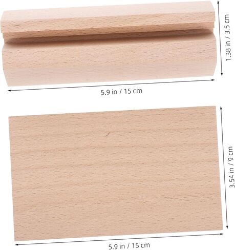 NUOBESTY Wooden Desk Calendar Base Multi Purpose Card Display Stand for Photos Business Cards and Table Numbers Long Wood Holder for Retail and Office Decor in Saudi Arabia