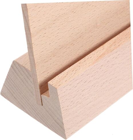 NUOBESTY Wooden Desk Calendar Base Multi Purpose Card Display Stand for Photos Business Cards and Table Numbers Long Wood Holder for Retail and Office Decor in Saudi Arabia
