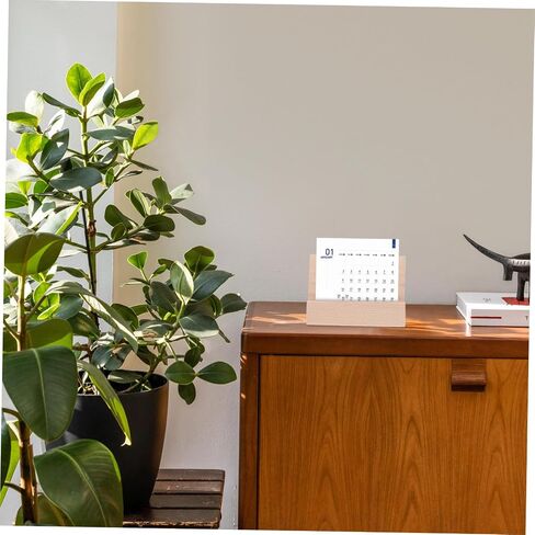 NUOBESTY Wooden Desk Calendar Base Multi Purpose Card Display Stand for Photos Business Cards and Table Numbers Long Wood Holder for Retail and Office Decor in Saudi Arabia