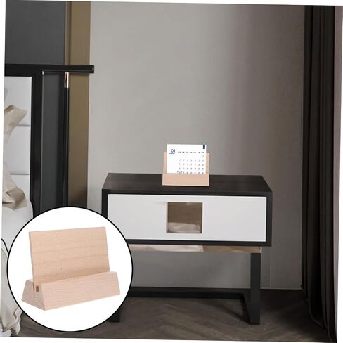 NUOBESTY Wooden Desk Calendar Base Multi Purpose Card Display Stand for Photos Business Cards and Table Numbers Long Wood Holder for Retail and Office Decor in Saudi Arabia