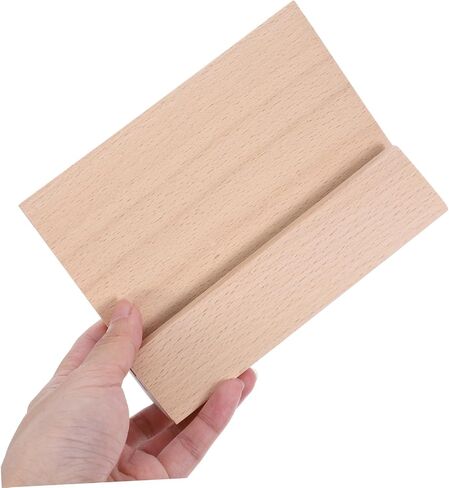 NUOBESTY Wooden Desk Calendar Base Multi Purpose Card Display Stand for Photos Business Cards and Table Numbers Long Wood Holder for Retail and Office Decor in Saudi Arabia