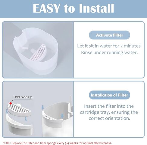 12 حزمة Cat Fountain Fountain Fountain و 12 حزمة استبدال الإسفنج FLITER متوافق مع نافورة مياه UAHPET 67 أوقية/2L نافورة الحيوانات الأليفة التلقائي ، حزمة 24 in Kuwait