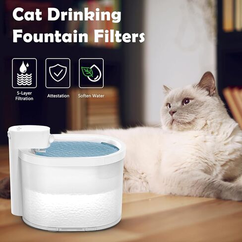 12 حزمة Cat Fountain Fountain Fountain و 12 حزمة استبدال الإسفنج FLITER متوافق مع نافورة مياه UAHPET 67 أوقية/2L نافورة الحيوانات الأليفة التلقائي ، حزمة 24 in Kuwait