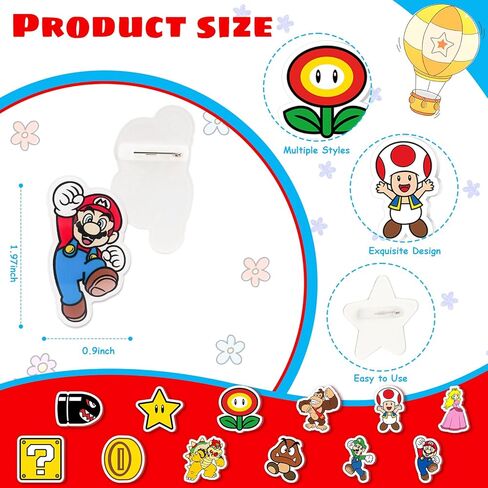 مستلزمات حفلات عيد ميلاد ماريو ، 86pcs هدايا أعياد الميلاد المحددة لحفلة موضوع ماريو in Kuwait