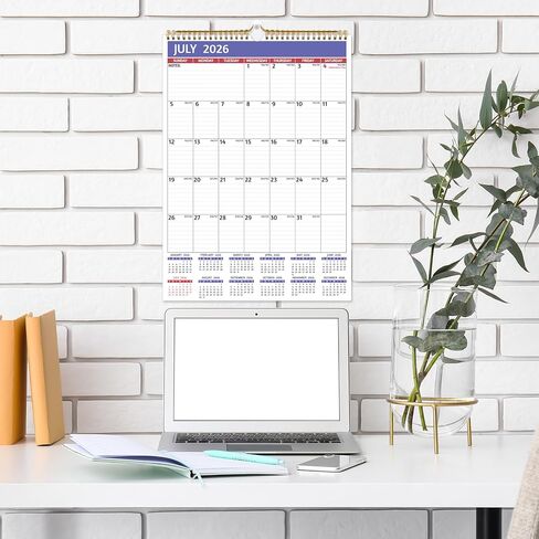 2026 Wall Calendar - 2026 Calendar, Jan 2026 - Dec 2026, 12’’ x 17’ Large, 12 Monthly Calendar 2026 Wall with Ruled Blocks, Yearly Overview, Thick Paper, Holidays, To-do ＆ Notes, Amply Writing Space in Saudi Arabia