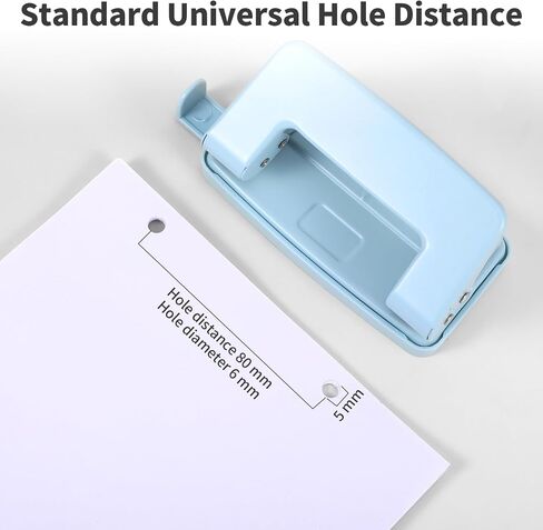 2 Hole Punch, Metal Blue Two Hole Punch for Crafts, 8 Sheet Capacity, Adjustable Manual Paper Puncher Office Punchers for A4/A5/B5 Looseleaf Book and Home Supplies in Saudi Arabia
