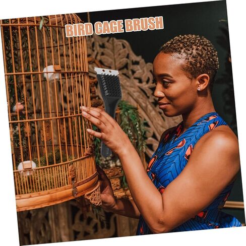 Bestonzon Bridcage Birdcage Brush for Parrot Budgie Long Handle مقبض أنبوب Remover Bird Birdpings Tool Tool Pet Cage Associory in Kuwait
