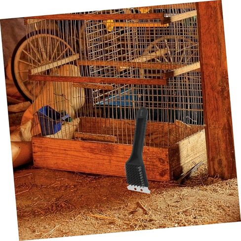 VICASKY Multi-Function Birdcage Brush Parrot Poop Cleaner Stainless Steel Shovel Brush for Bird Cage Hygiene in Saudi Arabia