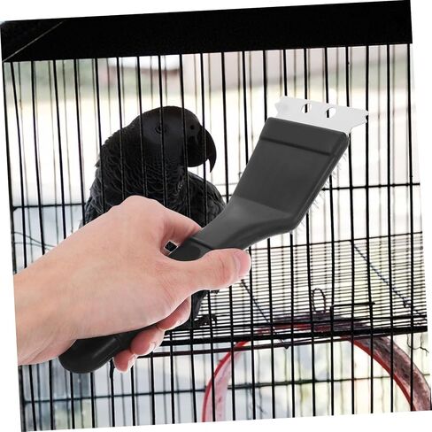 VICASKY Multi-Function Birdcage Brush Parrot Poop Cleaner Stainless Steel Shovel Brush for Bird Cage Hygiene in Saudi Arabia