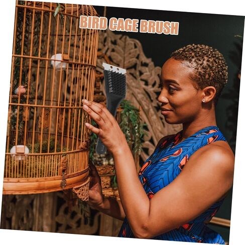 UPKOCH Birdcage Hygiene Brush Bird Droppings Removal Brush Long Handle Cage Cleaner Stainless Steel Shovel Versatile Pet Cage Cleaning Equipment in Saudi Arabia