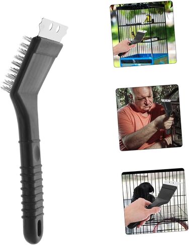 UPKOCH Birdcage Hygiene Brush Bird Droppings Removal Brush Long Handle Cage Cleaner Stainless Steel Shovel Versatile Pet Cage Cleaning Equipment in Saudi Arabia