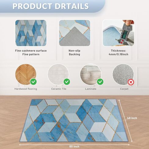 كرسي المكتب حصيرة ، GSMMATWIN 48 "x60" (4mm) حصيرة كرسي زهرة حمراء ، مضادة للانزلاق تحت سجادة كرسي المكتب للأرضية الصلبة ، قابلة للطي قابلة للغسل تحت سجادة مكتب للمكتب منزل in Kuwait