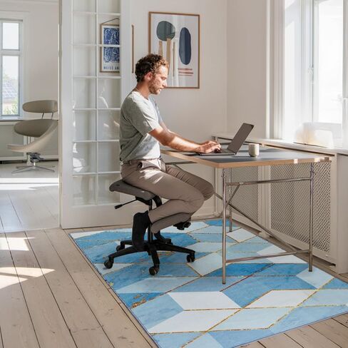 كرسي المكتب حصيرة ، GSMMATWIN 48 "x60" (4mm) حصيرة كرسي زهرة حمراء ، مضادة للانزلاق تحت سجادة كرسي المكتب للأرضية الصلبة ، قابلة للطي قابلة للغسل تحت سجادة مكتب للمكتب منزل in Kuwait