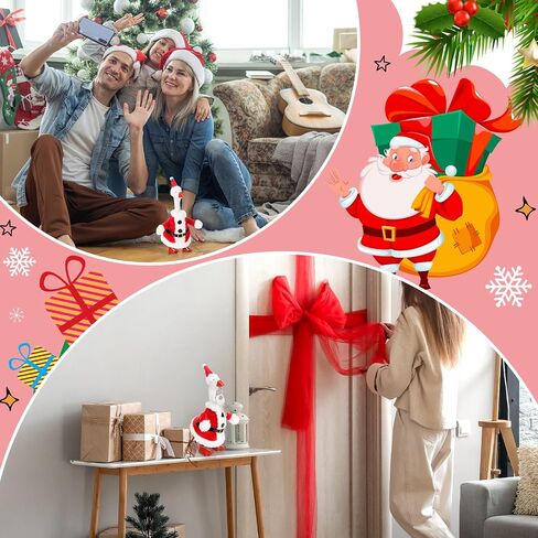 Abbylike Christmas Mini Desk Goose Outfit 7 Inch Magnetic Silly Goose Statue Santa Outfit for Winter Christmas Holiday Magnetic Duck Statue Desk keyholder Decor(Classic Red White) in Saudi Arabia