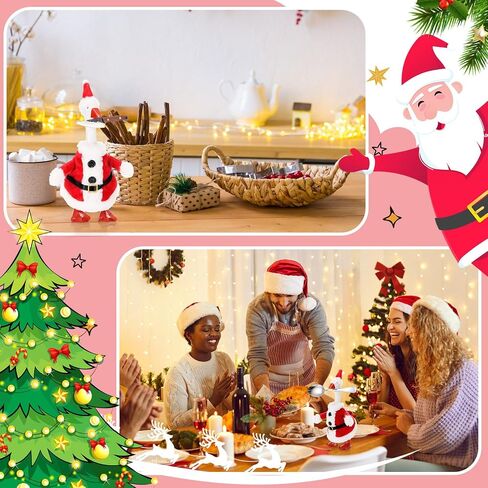 Abbylike Christmas Mini Desk Goose Outfit 7 Inch Magnetic Silly Goose تمثال سانتا لفريق الشتاء عيد الميلاد العطلة Duck Duck Decore Decore (Classic Red White) in Kuwait