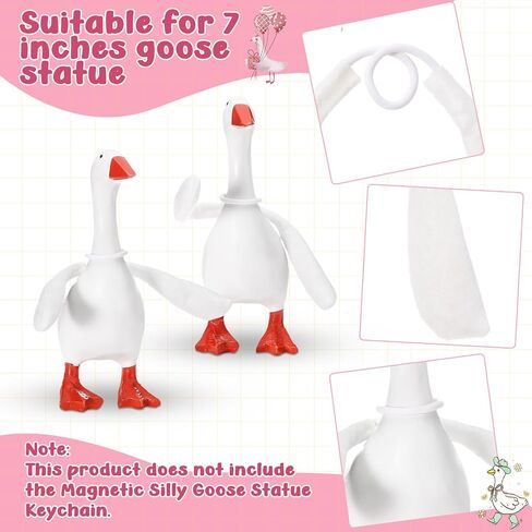 1 Pcs Mini Desk Goose Wings 7 Inch Magnetic Silly Goose Statue Outfit Accessories Poseable White Wings for Magnetic Duck Statue Desk Key Holder Decoration (Cute) in Saudi Arabia