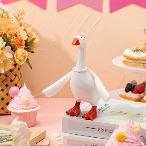 1 Pcs Mini Desk Goose Wings 7 Inch Magnetic Silly Goose Statue Outfit Accessories Poseable White Wings for Magnetic Duck Statue Desk Key Holder Decoration (Cute) in Saudi Arabia