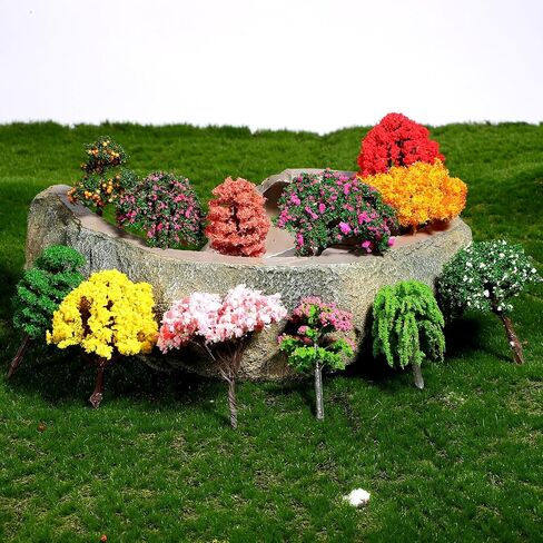 IMIKEYA 12 Pcs Model Trees: Miniature Trees Miniature Trees Models Fake Tree for DIY Craft Building Models Ornaments Landscape Train Accessories Landscape Scenery Train Scenery Natural Green in Saudi Arabia