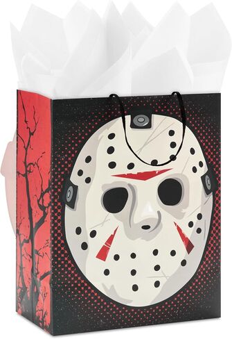 Hallmark Halloween Friday the 13th Gift Bag with Tissue Paper and Greeting Card (Jason Mask, Welcome to Camp Crystal Lake) in Saudi Arabia