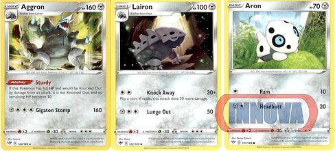 Pokemon Aggron 123/189 - Darkness Ablaze Evolution 3 Card Lot - Metal Stage 2 - Foil in Saudi Arabia