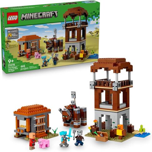LEGO Minecraft The Pillager Outpost and Ravager Building Toy - Video Game Building Blocks for Kids, Boys & Girls, Ages 9+ - Includes Space Sentinel & 3 Minifigures - Gift Idea for Gamers - 21278 in Saudi Arabia