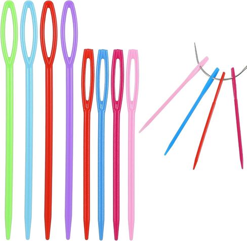 ymapinc 100pcs 2.76+3.54inch إبر خياطة بلاستيكية كبيرة ، إبر سلامة سلامة ملونة لخياطة الكروشيه ، إبرة النسيج للغزل ، اليدوية اليدوية المصنوعة يدويًا. in Saudi Arabia