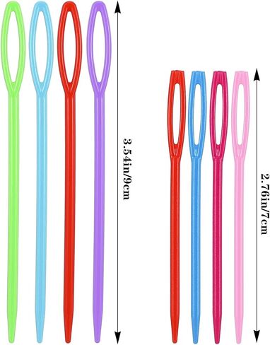 ymapinc 100pcs 2.76+3.54inch إبر خياطة بلاستيكية كبيرة ، إبر سلامة سلامة ملونة لخياطة الكروشيه ، إبرة النسيج للغزل ، اليدوية اليدوية المصنوعة يدويًا. in Saudi Arabia
