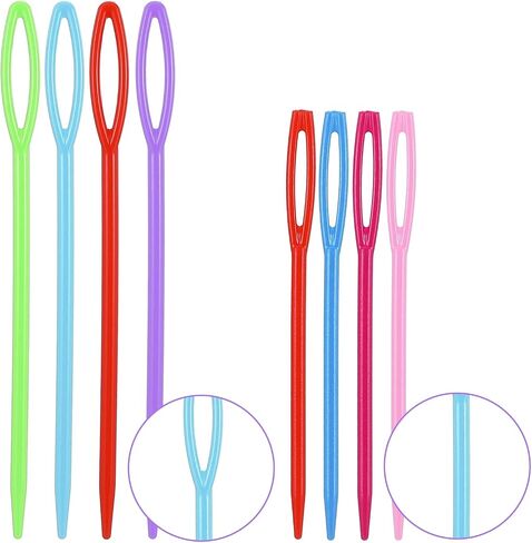 ymapinc 100pcs 2.76+3.54inch إبر خياطة بلاستيكية كبيرة ، إبر سلامة سلامة ملونة لخياطة الكروشيه ، إبرة النسيج للغزل ، اليدوية اليدوية المصنوعة يدويًا. in Saudi Arabia