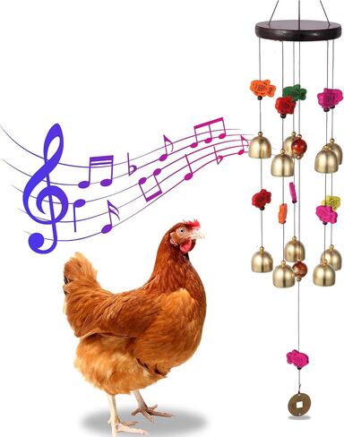 Chicken Toys for Coop,Cute Hanging Chickens Enrichment Toys Decor for Chicken Coop,Wind Chime Toys with Colorful Bells for Hens Chicks Poultry Birds Parrots,Duck in Saudi Arabia