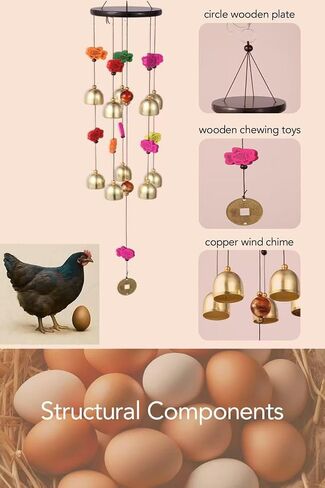 Chicken Toys for Coop,Cute Hanging Chickens Enrichment Toys Decor for Chicken Coop,Wind Chime Toys with Colorful Bells for Hens Chicks Poultry Birds Parrots,Duck in Saudi Arabia