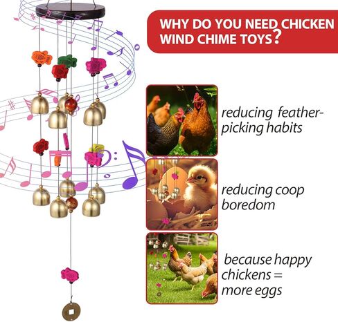 Chicken Toys for Coop,Cute Hanging Chickens Enrichment Toys Decor for Chicken Coop,Wind Chime Toys with Colorful Bells for Hens Chicks Poultry Birds Parrots,Duck in Saudi Arabia