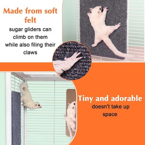 Yolev 3 Pcs Sugar Glider Cage Accessories,Sugar Glider Toys Climbing Mats 9 × 7.5 inch for Sharpening Claws, Small Pets Scratching Pads Climbing Toys for Cage Wall Furniture in Saudi Arabia