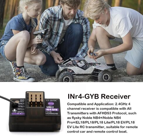 مستقبل GOOLRC FLAYSKY INR4-GYB ، 2.4 جيجا هرتز 4 قنوات AFHDS 3 مستقبل هوائي واحد PWM/PPM/I-BUS2/S.BUS/I-BUS إخراج البيانات المتوافقة مع Flysky NB4+ NB4 PRO+ RC لقارب RC CAR BOAT in Kuwait