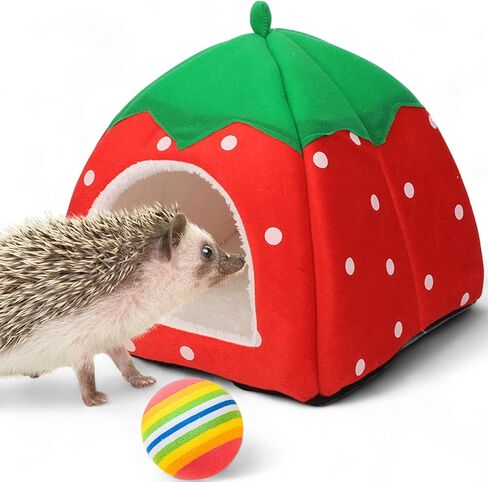 Hides for Hedgehogs Warm Winter Bed, Hedgehog Hideout Bed Nest, Hedgehog Hideout with Disposable Liners, Small Animals Warm House Cage Supplies, Hamster Cage Accessories (Blue, Pee Pads) in Kuwait