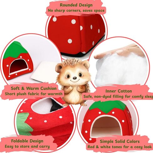 Hides for Hedgehogs Warm Winter Bed, Hedgehog Hideout Bed Nest, Hedgehog Hideout with Disposable Liners, Small Animals Warm House Cage Supplies, Hamster Cage Accessories (Blue, Pee Pads) in Kuwait