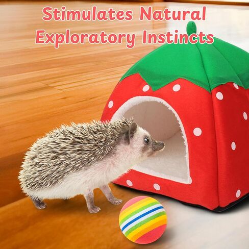 Hides for Hedgehogs Warm Winter Bed, Hedgehog Hideout Bed Nest, Hedgehog Hideout with Disposable Liners, Small Animals Warm House Cage Supplies, Hamster Cage Accessories (Blue, Pee Pads) in Kuwait
