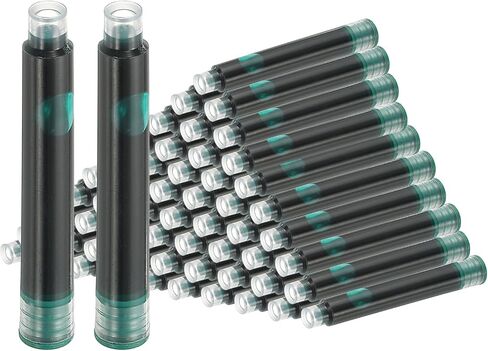 PATIKIL 60Pcs Fountain Pen Ink Cartridges, 3.4mm Bore Diameter Fountain Ink Refill Standard International Refill Cartridges for Pen Writing Business, Orange in Saudi Arabia